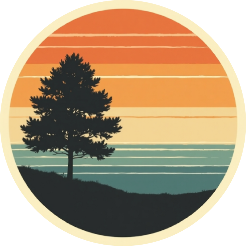 Retro Sunset Sticker