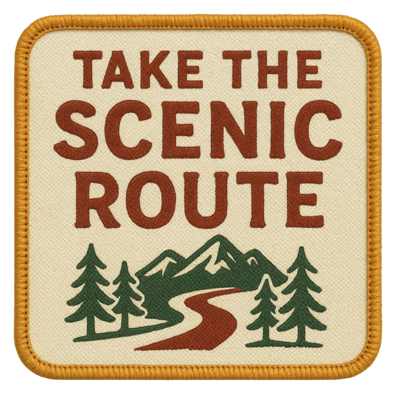 Take the Scenic Route Vintage Badge Sticker