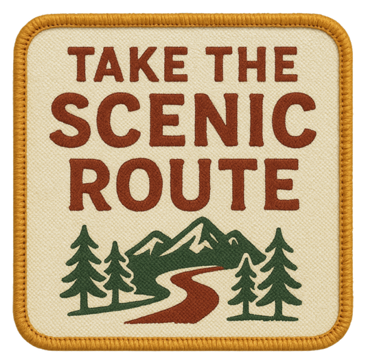 Take the Scenic Route Vintage Badge Sticker